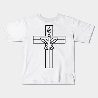 Christian cross and dove - a symbol of the Spirit Kids T-Shirt